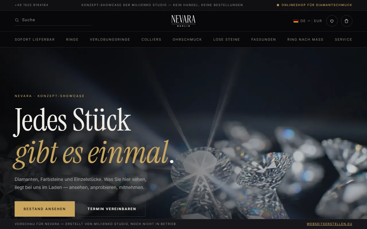 Website NEVARA – Schmuck