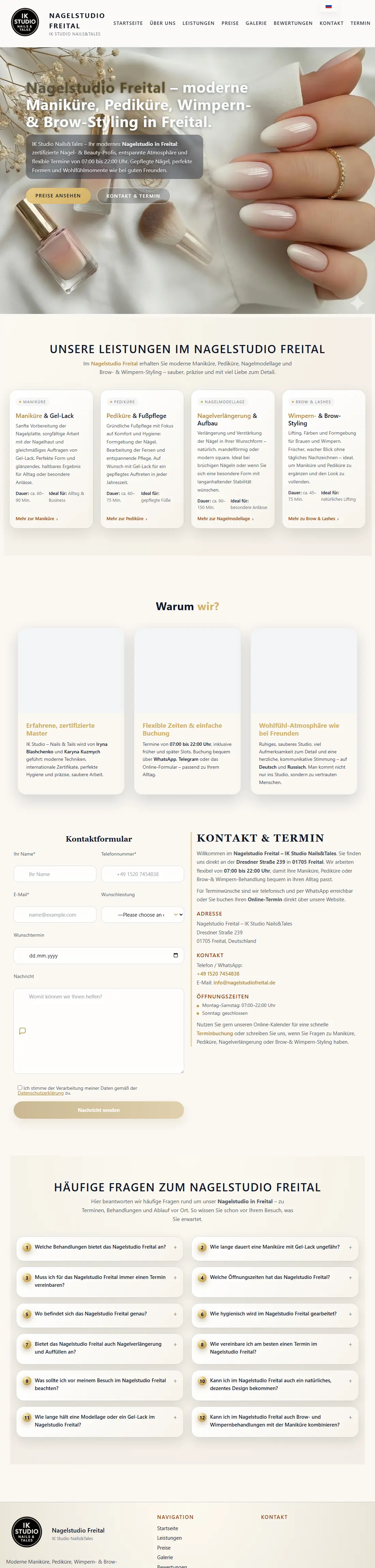 IK Nagelstudio – Nagelstudio, Freital · Kundenprojekt, Desktop-Ansicht