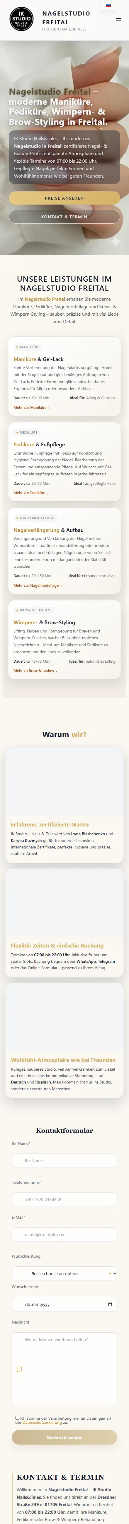 IK Nagelstudio – Nagelstudio, Freital · Kundenprojekt, Handy-Ansicht