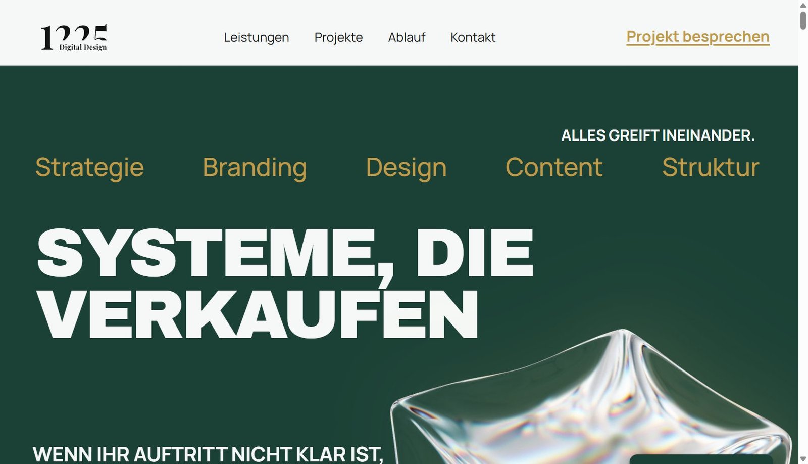 1225 Digital Design — Webdesign für Brand Studio