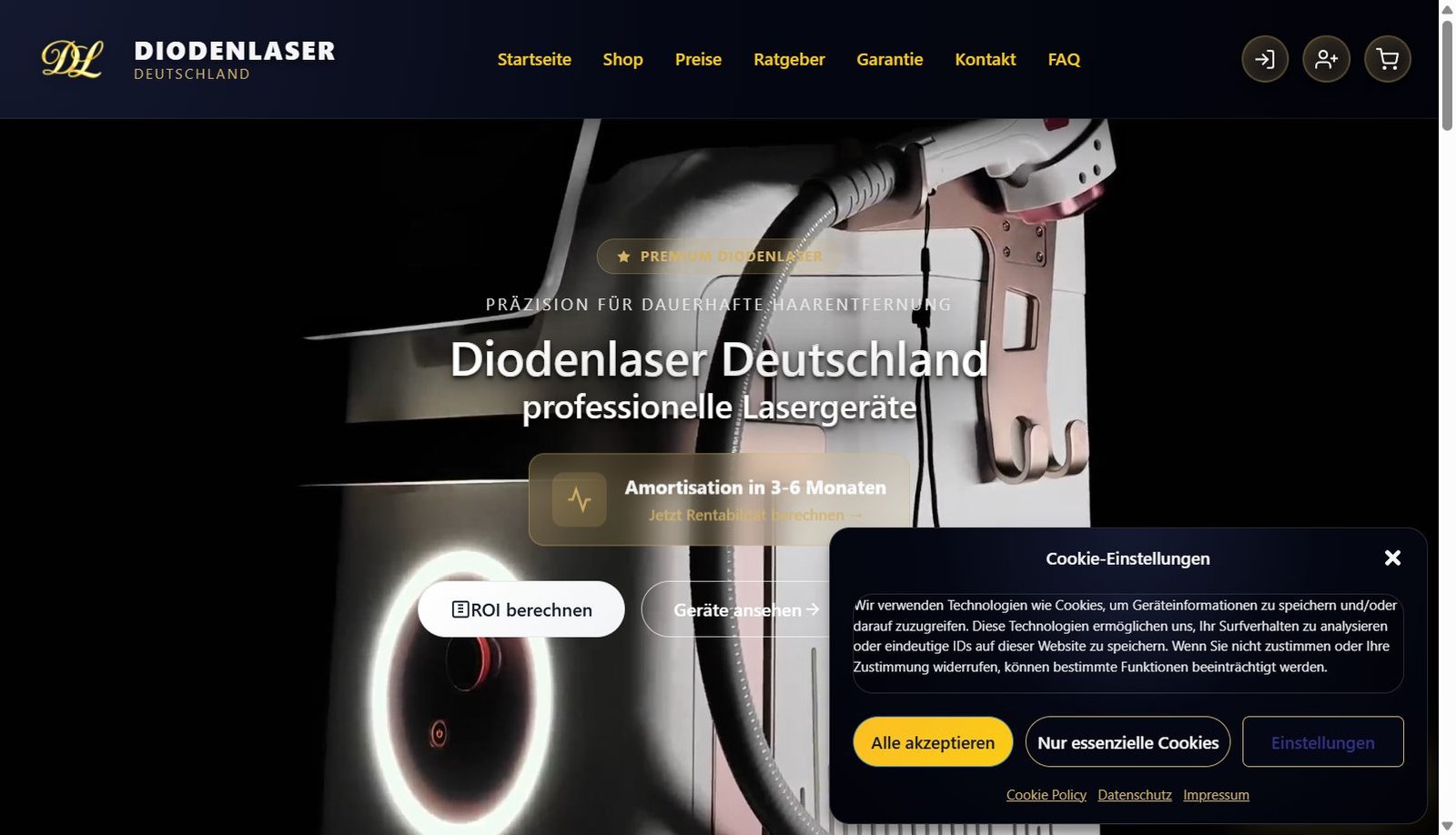 Diodenlaser Deutschland — Webdesign für Laser-Haarentfernung