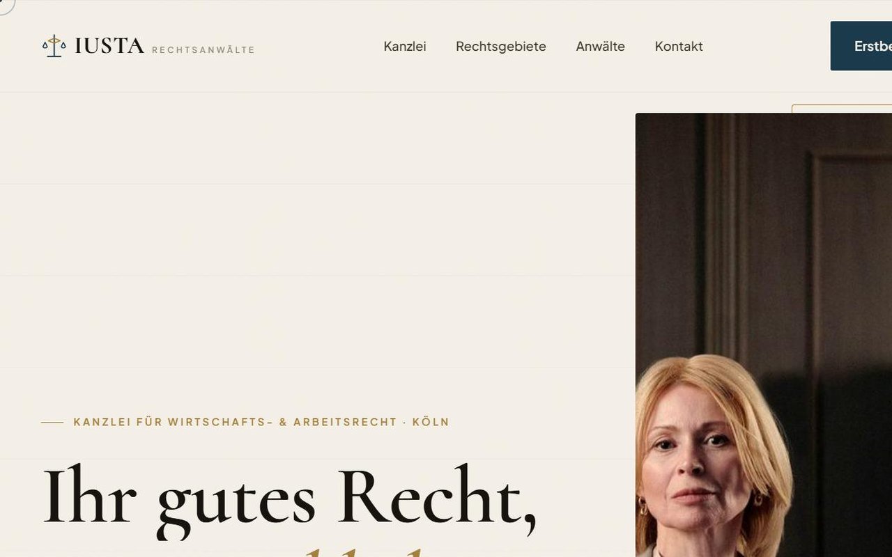 IUSTA — Konzept-Webdesign für eine Rechtsanwaltskanzlei