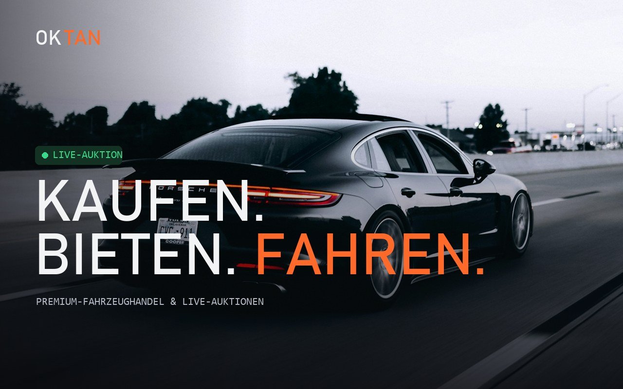 OKTAN — Konzept-Webdesign für Autohaus mit Live-Auktion