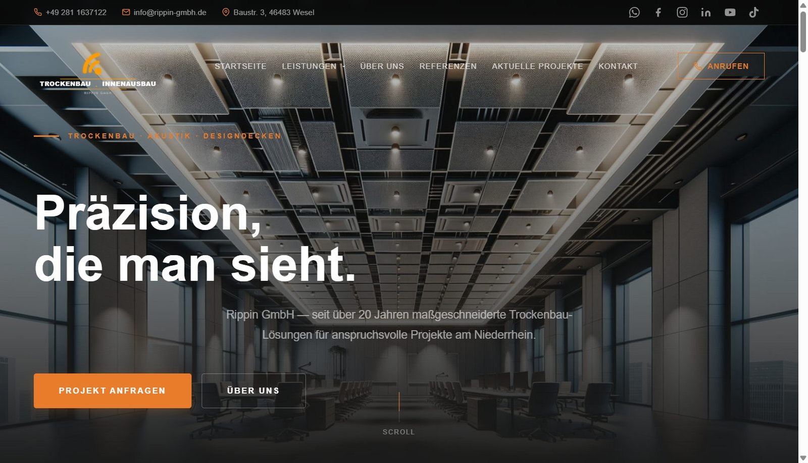 Rippin GmbH — Webdesign für Trockenbau-Meisterbetrieb