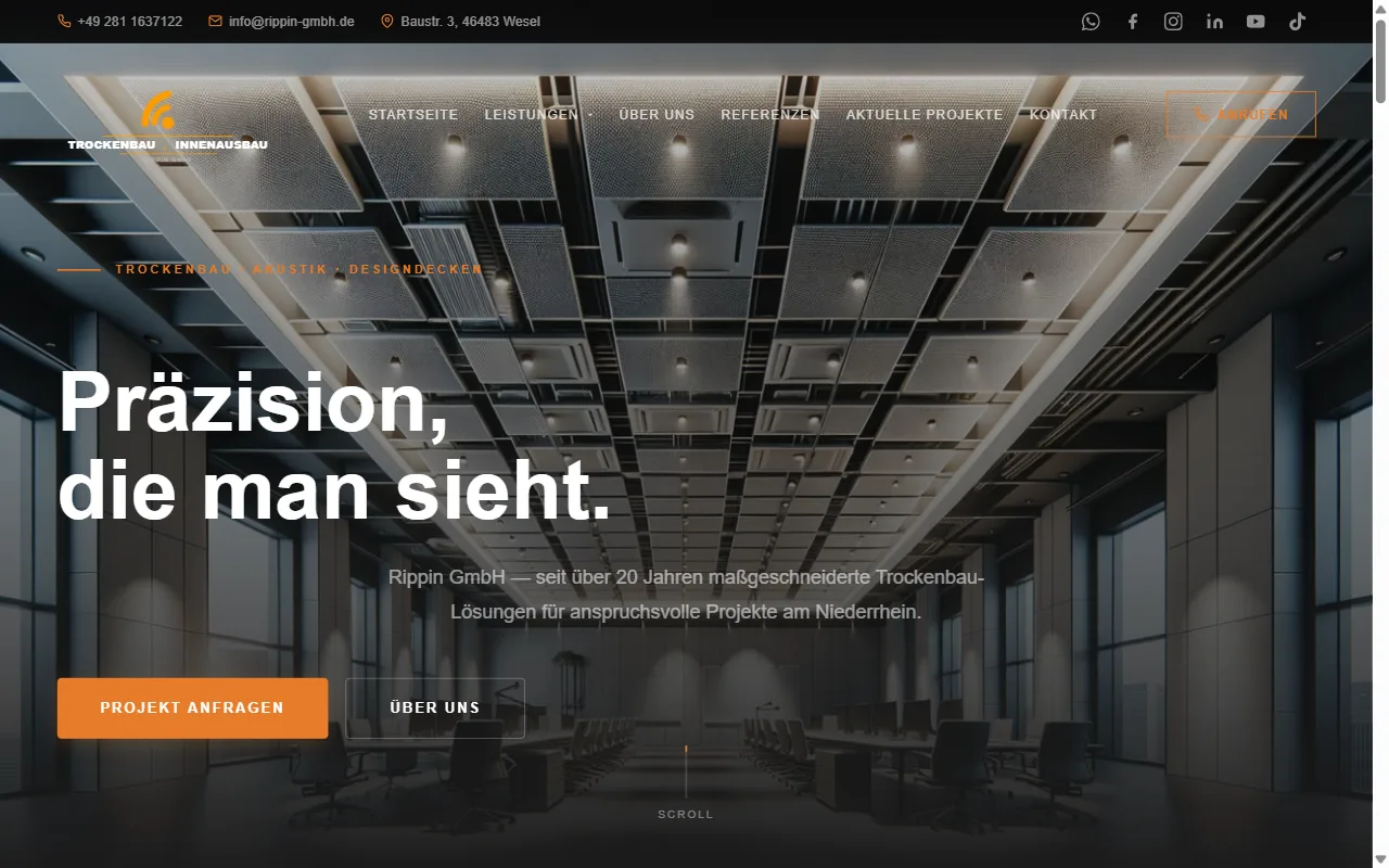 Rippin GmbH &ndash; Trockenbau & Innenausbau Website